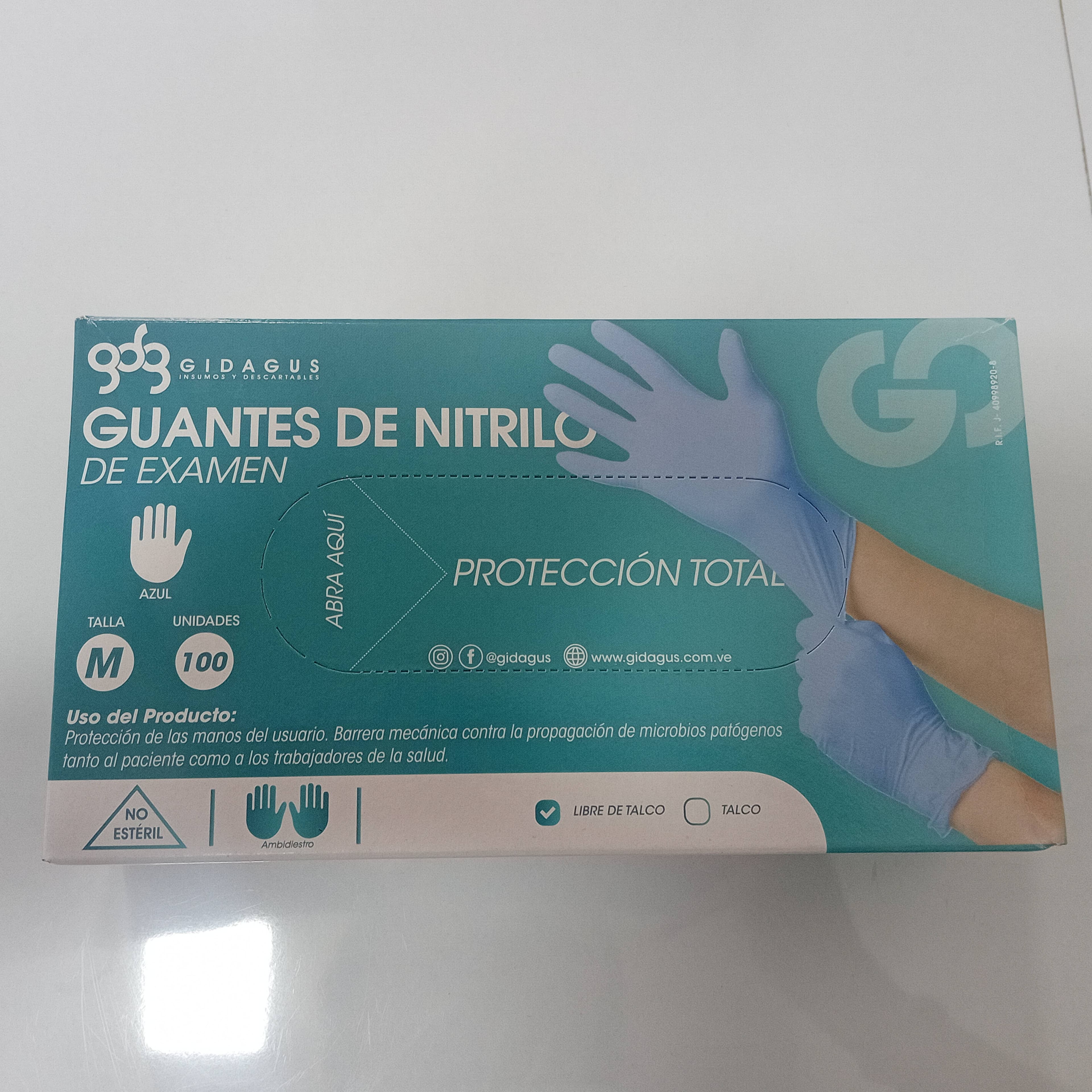 GUANTES NITRILO M X2 AZUL GIDAGUS