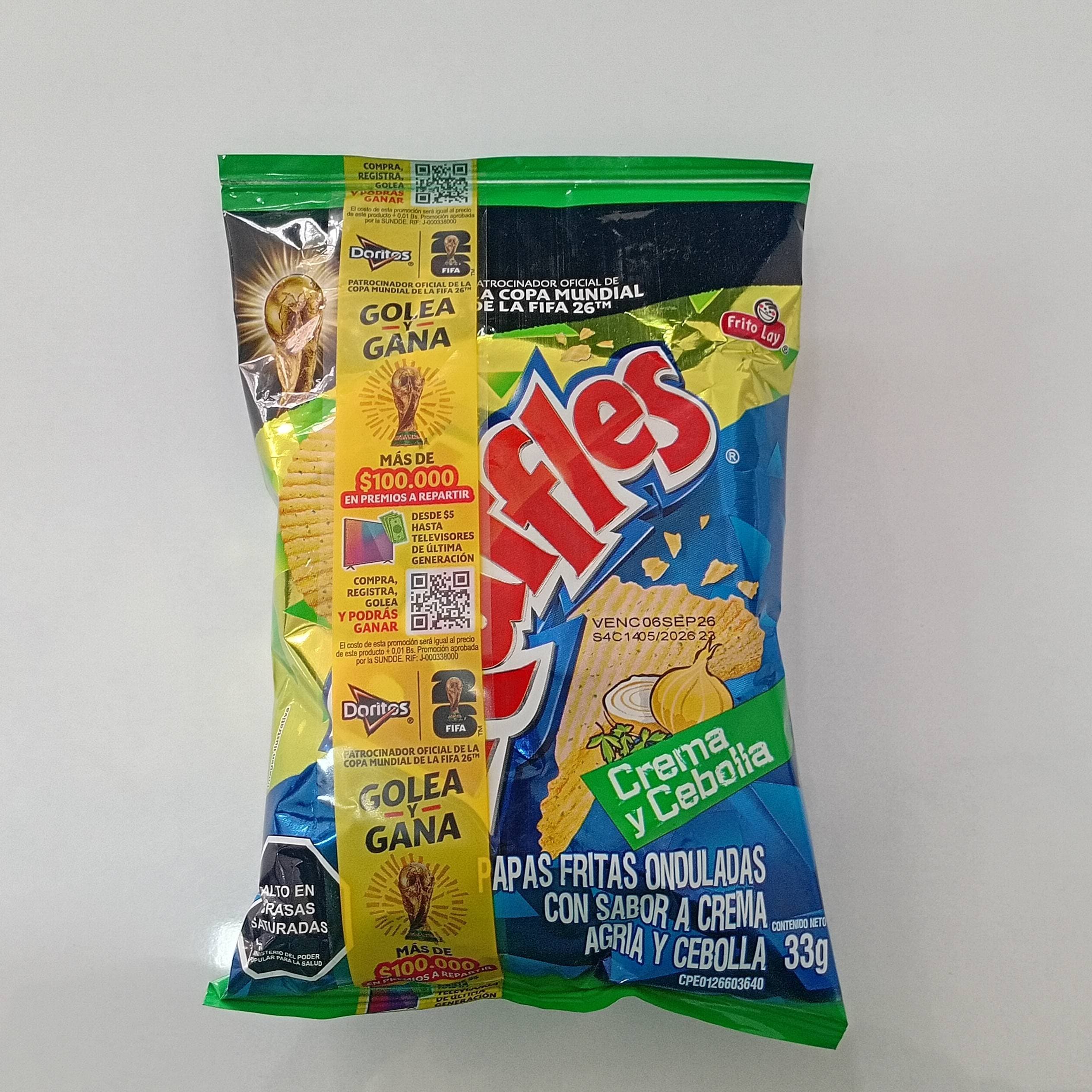 RUFLES CEBOLLA 36GR FRITO LAY