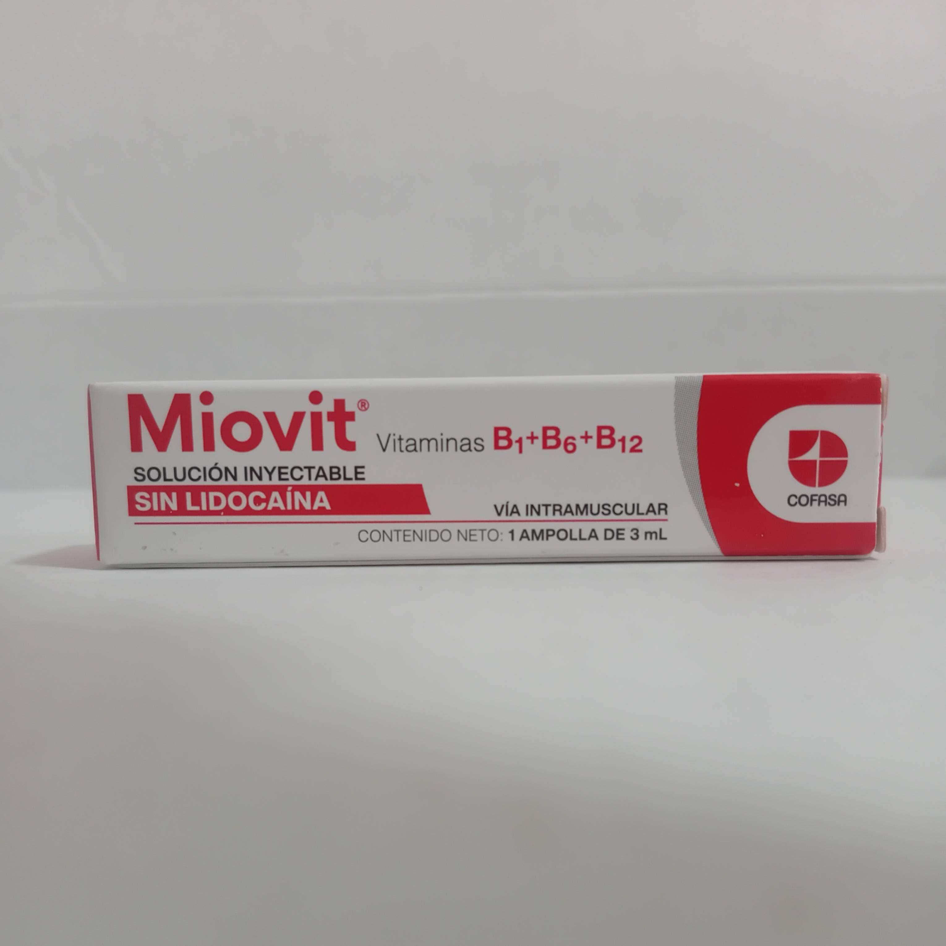 MIOVIT SOLUCION INYECTABLE SIN LIDOCAINA I.M. 3ML. X1 AMPOLLA. COFASA